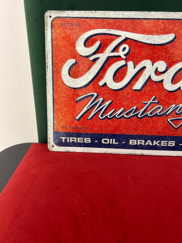 Placa esmalte Ford Mustang - Sinal de esmalte - Metal #1.0
