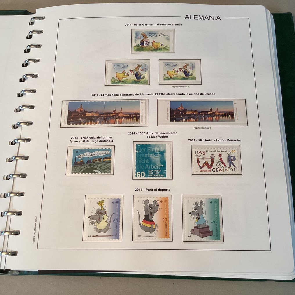 德国，联邦共和国 2014/2021 - 8 年份在西班牙豪华 Filaboa 相册中 - 高邮资价值 - Michel 3047/3654 #3.2