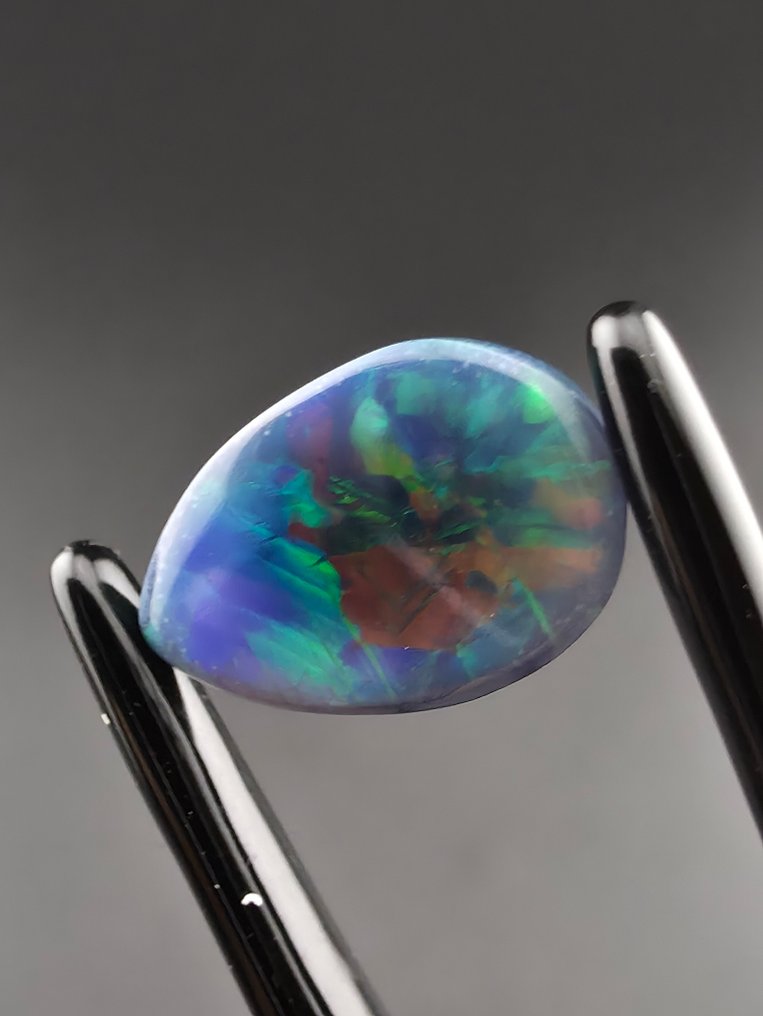 2.63 ct black opal Cabochon - Height: 13.3 mm - Width: 8.4 mm- 0.53 g #3.2