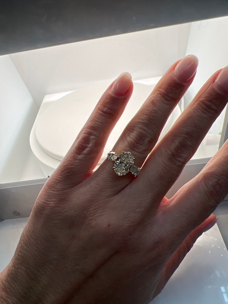 Bague - 14 carats Or jaune -  4.50ct. tw. Diamant (Cultivé en laboratoire) - Diamant #3.2