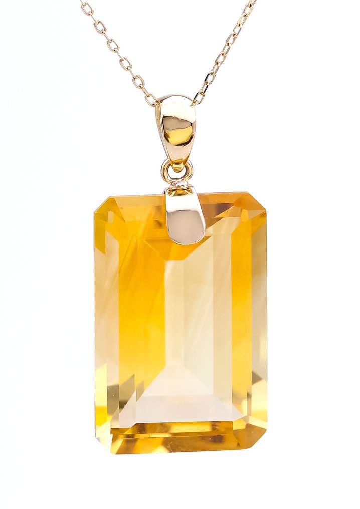 没有保留价 - 项链 - 14K包金 黄金 黄水晶 #3.2