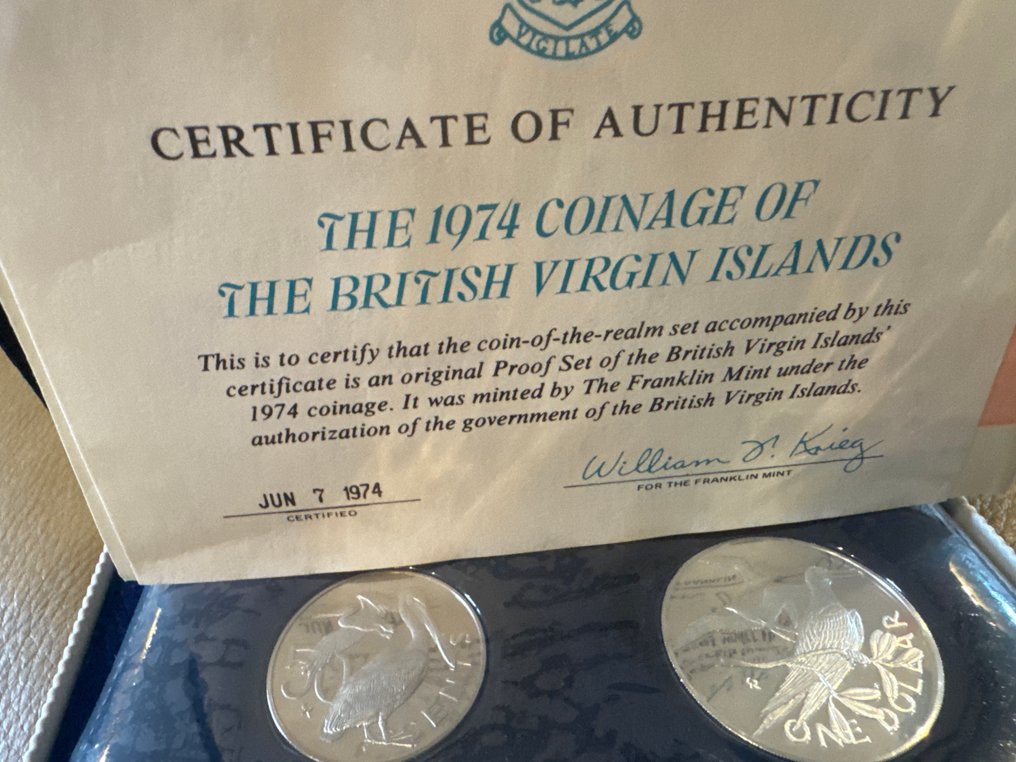 英属维尔京群岛. 1974 KMS Jungferninseln mit CoA und BOX  (没有保留价) #2.1