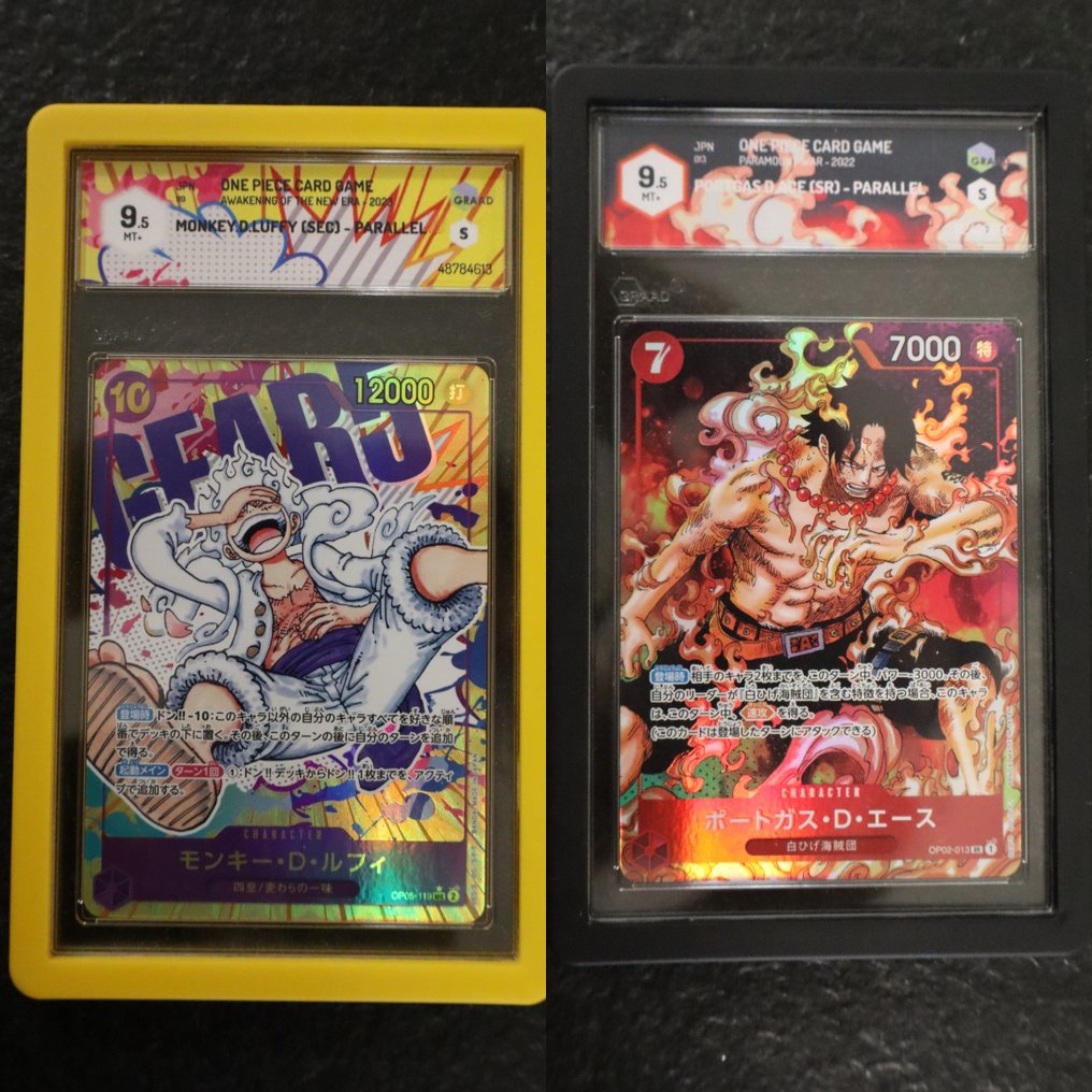 One Piece Card Game - 2 Graded card - One Piece - Monkey D. Luffy Parallel card - Graad 9.5 #1.0