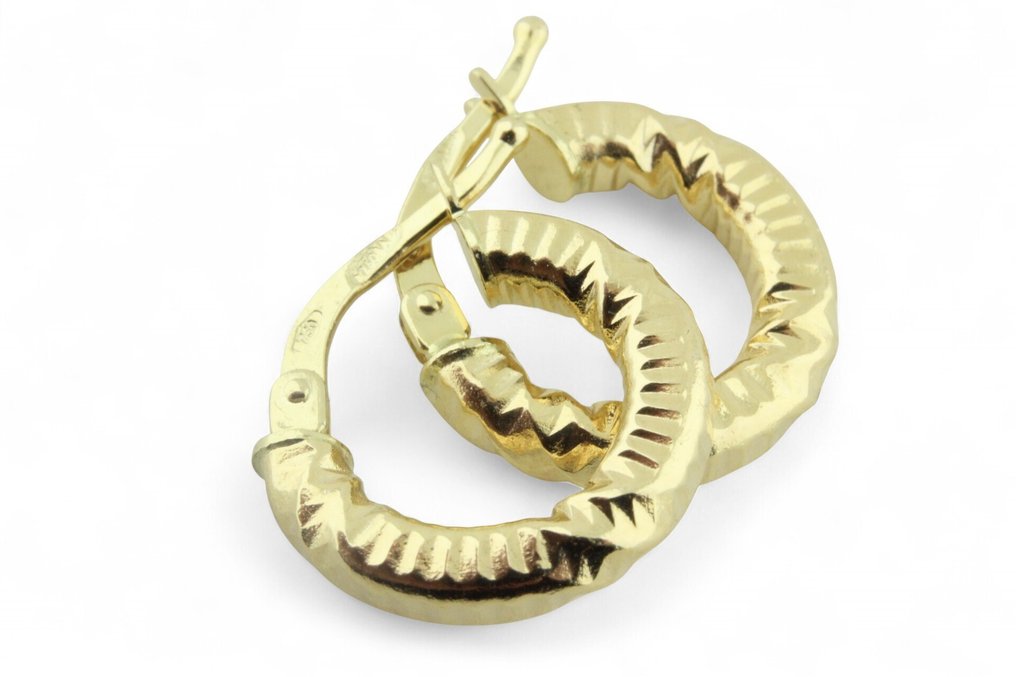 没有保留价 - 圈形耳环 - 18K包金 黄金 #1.0