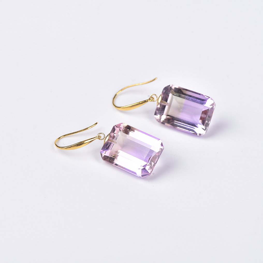 Utan reservationspris - Örhängen - 18 kt Gult guld Ametrin - ALGT Certifierad #3.2