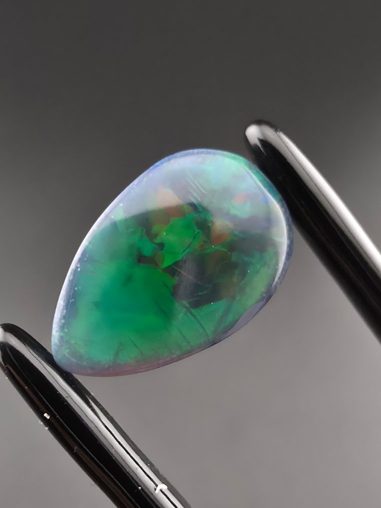 2.63 ct black opal Cabochon - Height: 13.3 mm - Width: 8.4 mm- 0.53 g #4.3