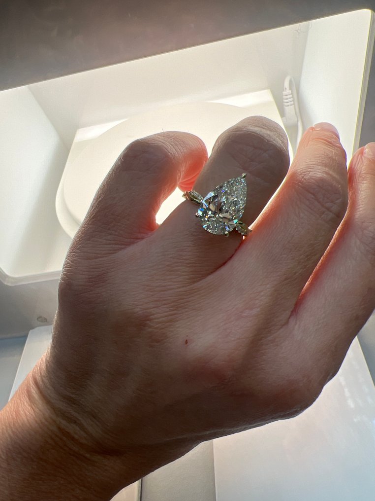 戒指 - 14 克拉 黃金 -  4.00ct. tw. 鉆石 (實驗室培育) - 鉆石 #3.2