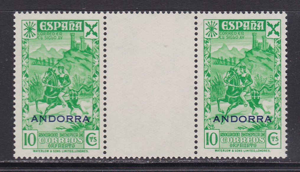 Andorre 1943 - Bénéfice - Edifil 7/12 - Pareja Interpanel - MNH #3.2