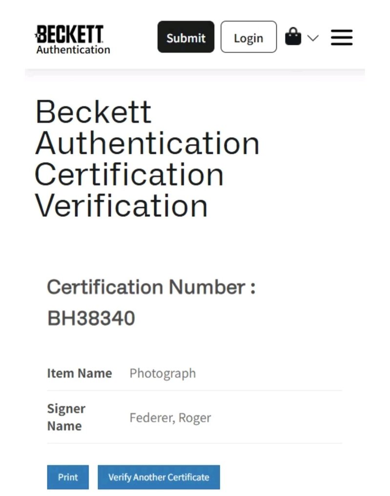 Wimbledon - 网球 - Roger Federer - Certificato di Autenticità Beckett - 体育相片 #4.3