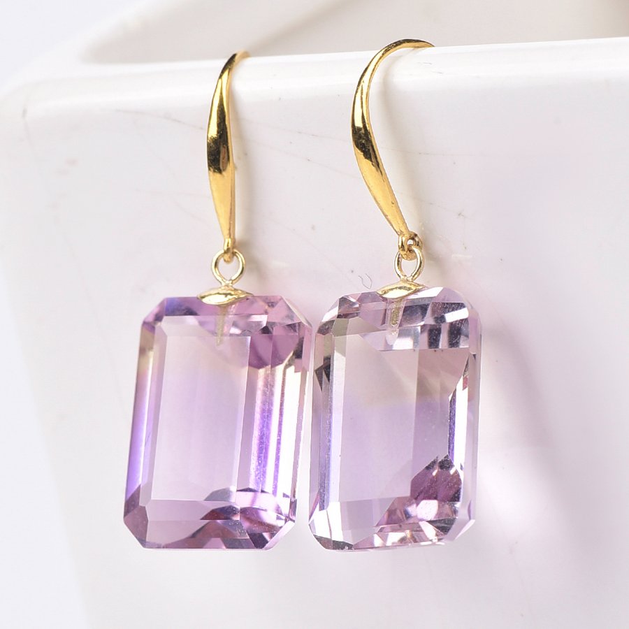 Utan reservationspris - Örhängen - 18 kt Gult guld Ametrin - ALGT Certifierad #1.0