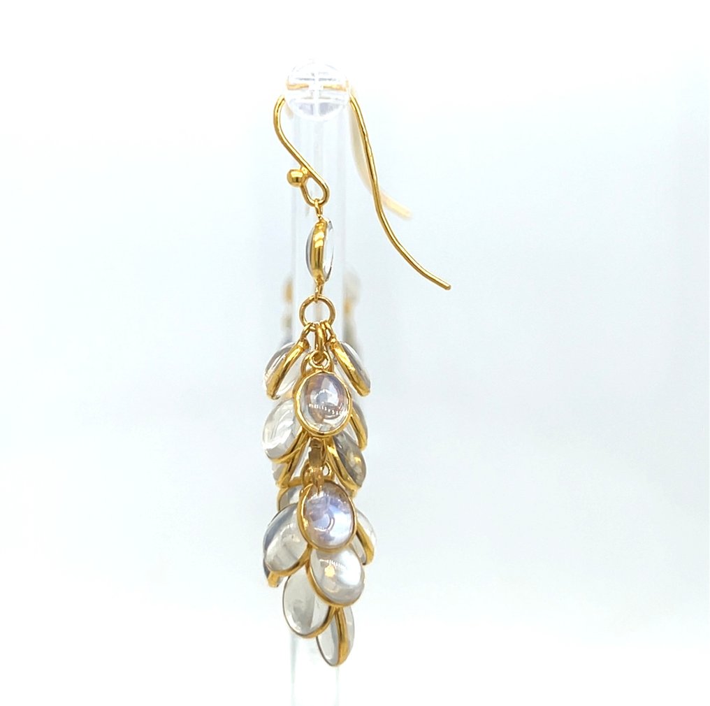 Sans prix de réserve - Boucles d'oreilles - 9 carats Or jaune - 26.60ct. tw. Pierres précieuses variées - NaturalMoonstoneDangling #1.0
