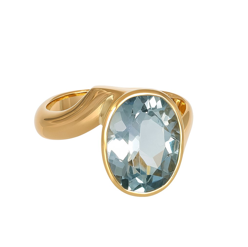 Anello - 18 carati Oro giallo -  5.00ct. tw. Topazio #2.1