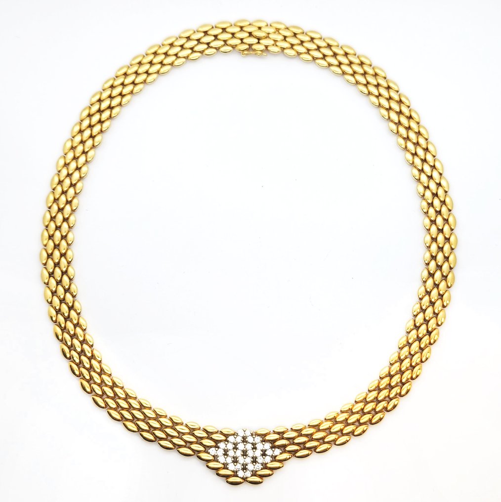 项链 - 18K包金 黄金, 白金 -  1.00ct. tw. 钻石 (天然)  #1.0