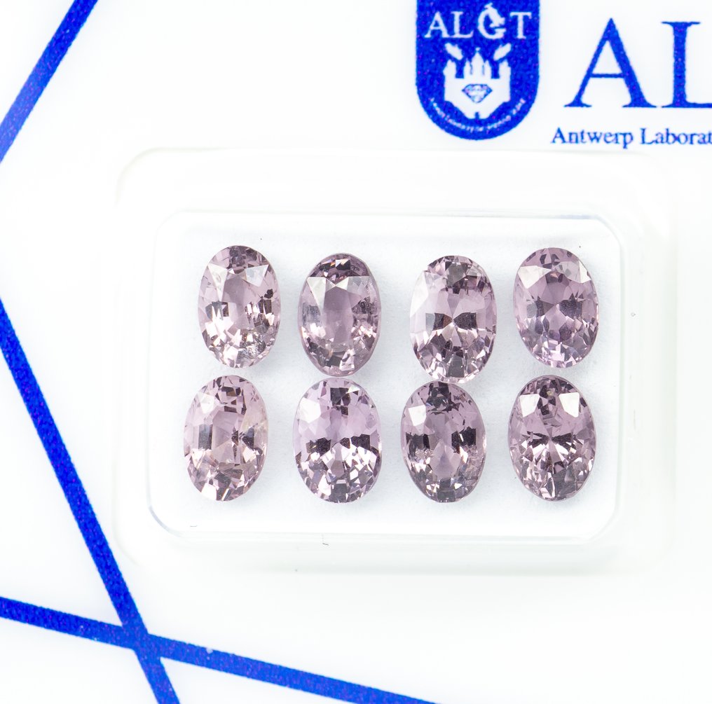 No Reserve Price - 8 pcs Spinel - 4.61 ct - Antwerp Laboratory for Gemstone Testing (ALGT) - Grayish Pink #1.0