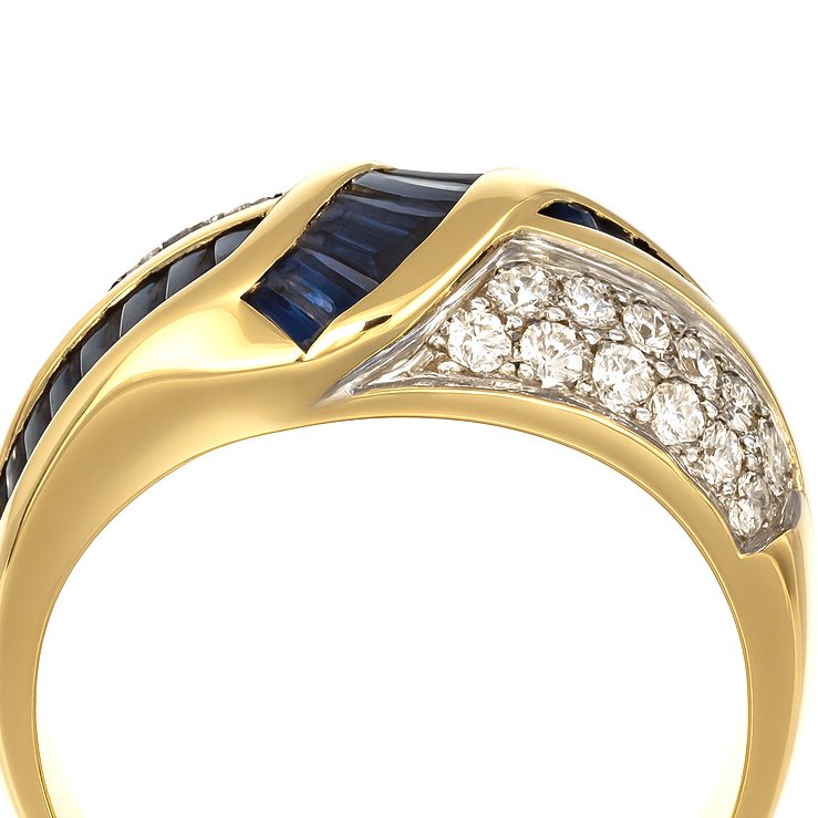 Δαχτυλίδι - 18 καράτια Κίτρινο χρυσό -  1.48ct. tw. Ζαφείρι - Διαμάντι #4.3