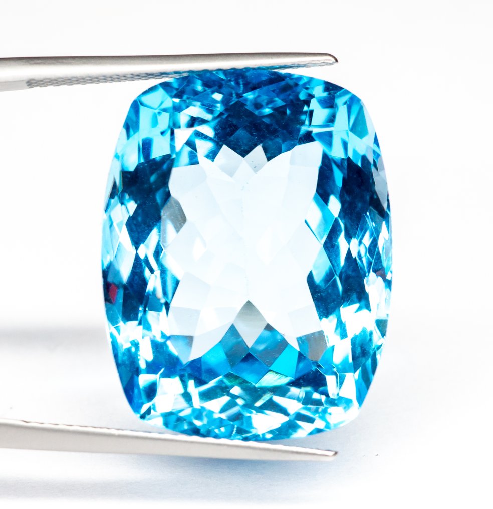 没有保留价 黄宝石  - 44.15 ct - 安特卫普宝石报告（GRA） - 浓烈的“瑞士”蓝色 #1.0