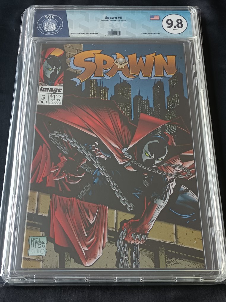 Spawn #5 - EGC 9.8 - Justice - 1st appearance of Billy Kincaid, Sherlee Johnson - 1 Graded comic - Eerste druk - 1992 #1.0