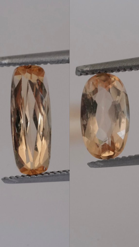 2 pcs Orange Topaz - 2.18 ct - Instituto Gemólogico Español (IGE) - Imperial Topaz #1.0