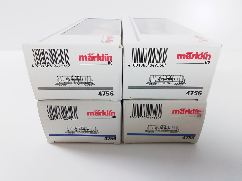 Märklin H0轨 - 4756 - 模型火车 (4) - 4 x 4-槽式锅炉车 "Shell" - DB #1.0