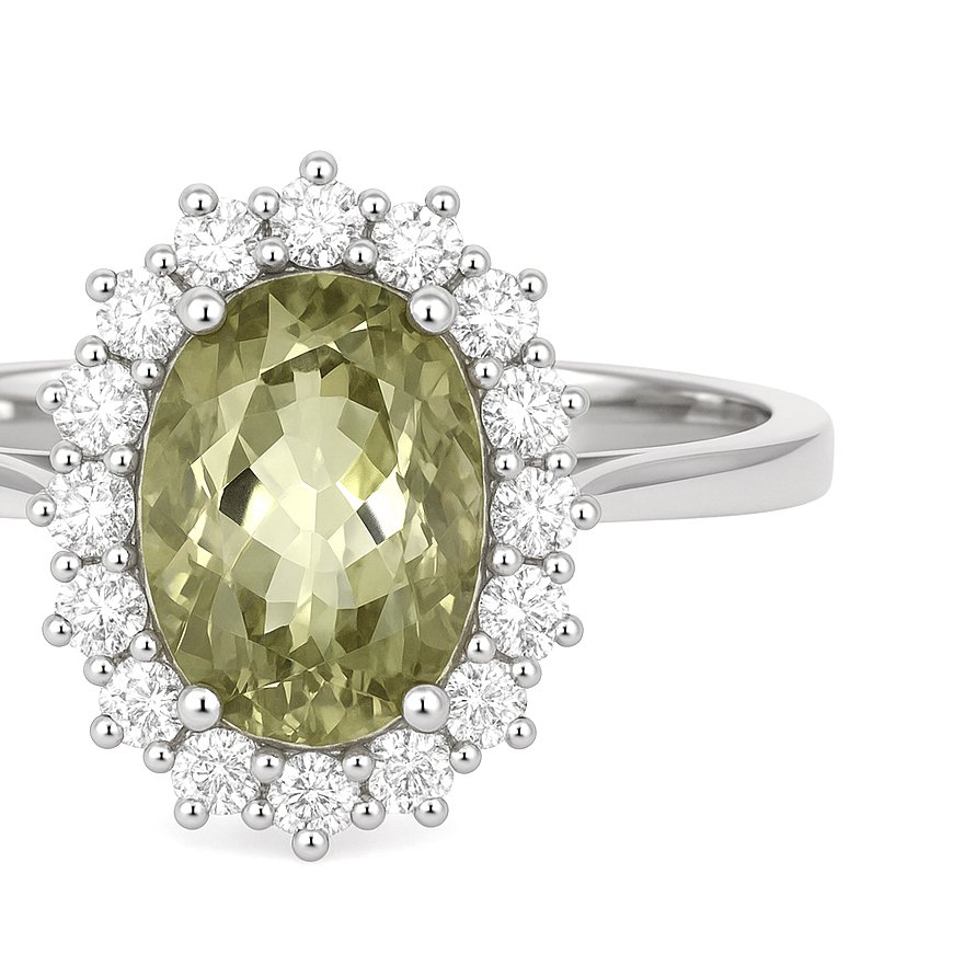 戒指 - 18K包金 白金 -  2.59ct. tw. 电气石 - 钻石 #1.0