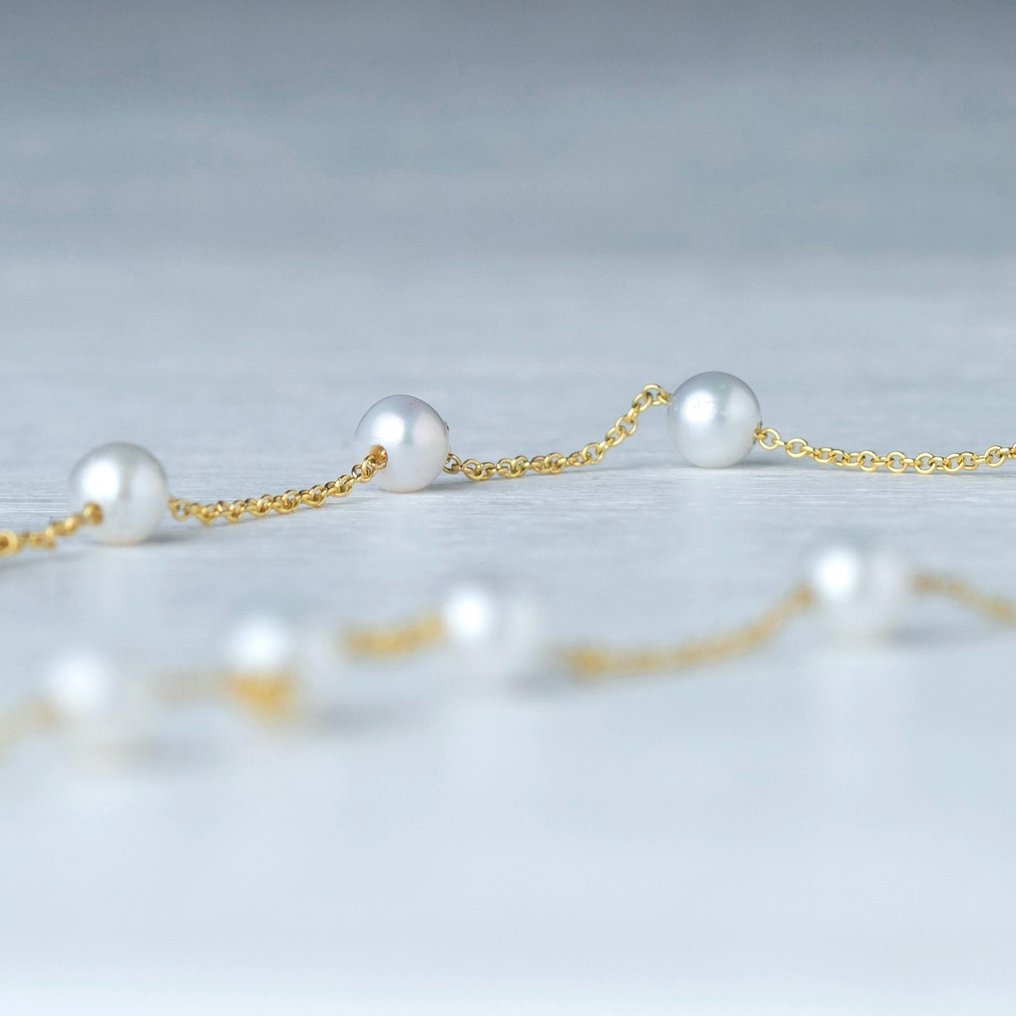 沒有保留價 - Handmade - 手鈪 - 14 克拉 黃金 珍珠 - 12珍珠手链 #3.2