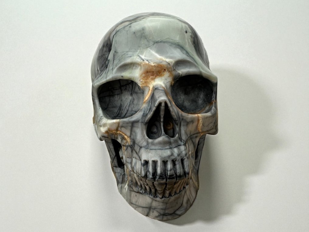 American Picasso Jasper «υψηλής ποιότητας» Λαξεμένο κρανίο - Jasper - 9.5 cm - 8.5 cm - 12 cm - (1) #1.0