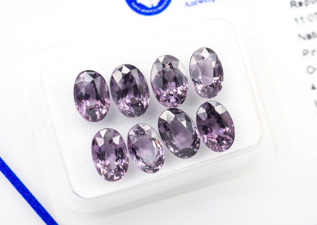 Ingen mindstepris - 8 pcs Spinel - 4.55 ct - Antwerp Laboratory for Gemstone Testing (ALGT) - Grålig purpurrosa #1.0