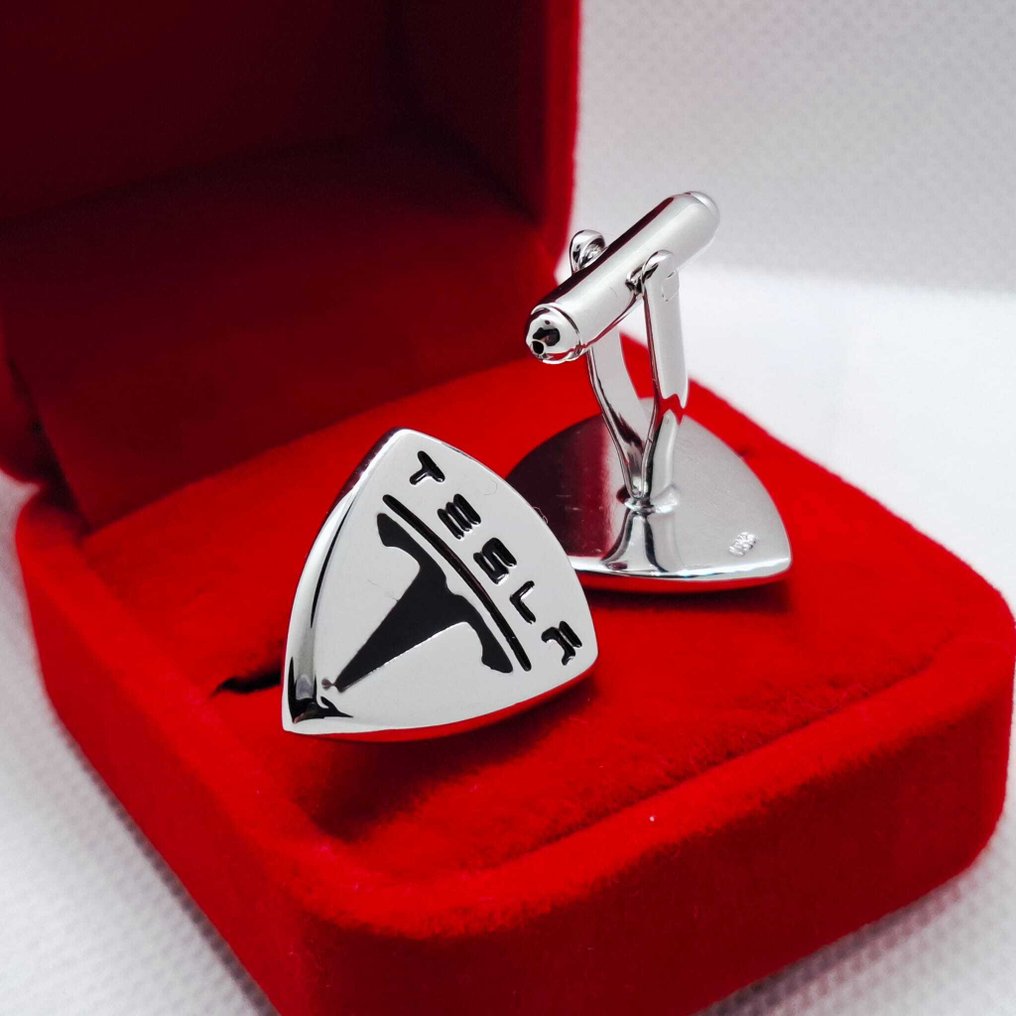 18K层压白金 - 袖扣 - Tesla #4.3