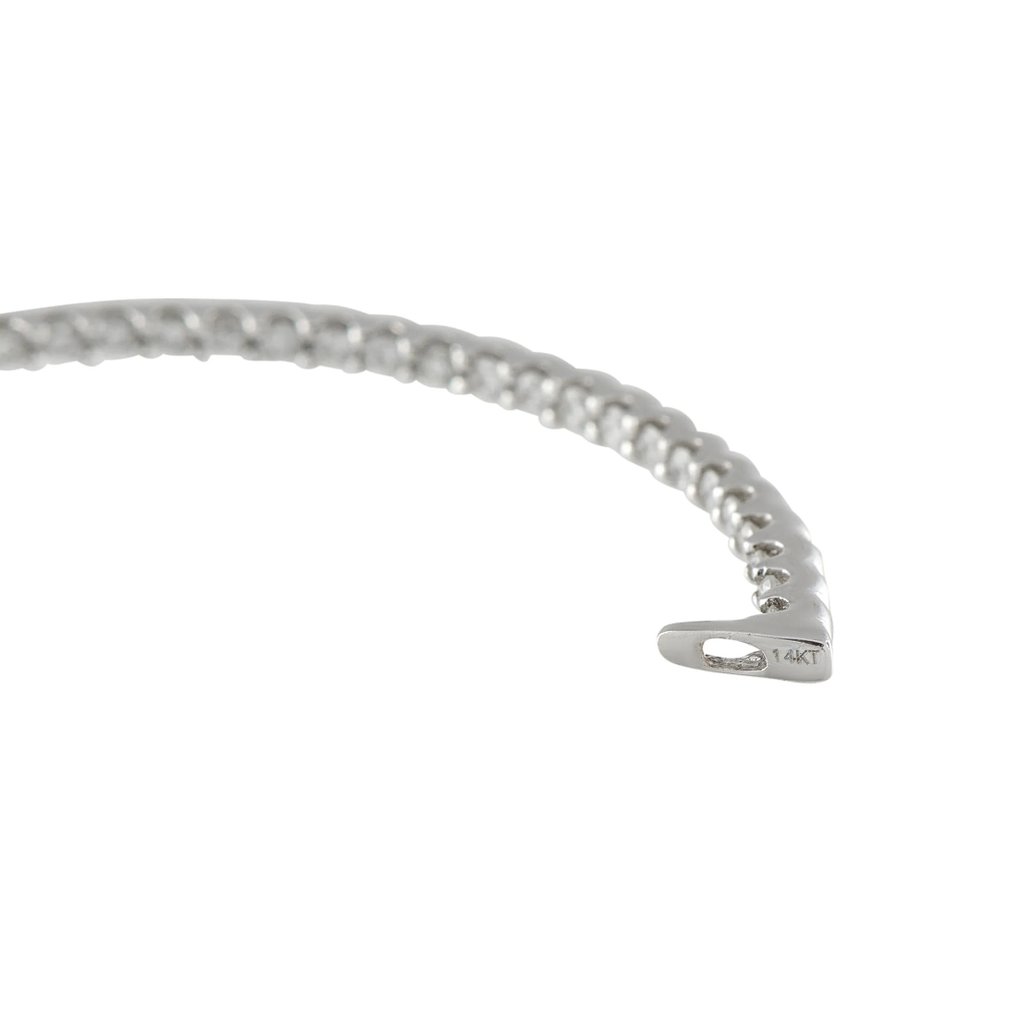 Brincos - 14 K Brincos de argola de ouro branco 14K com diamante de 1,77ct, estilo inside-out., Ouro branco - 1.77ct. tw. Diamante (Natural) #2.1