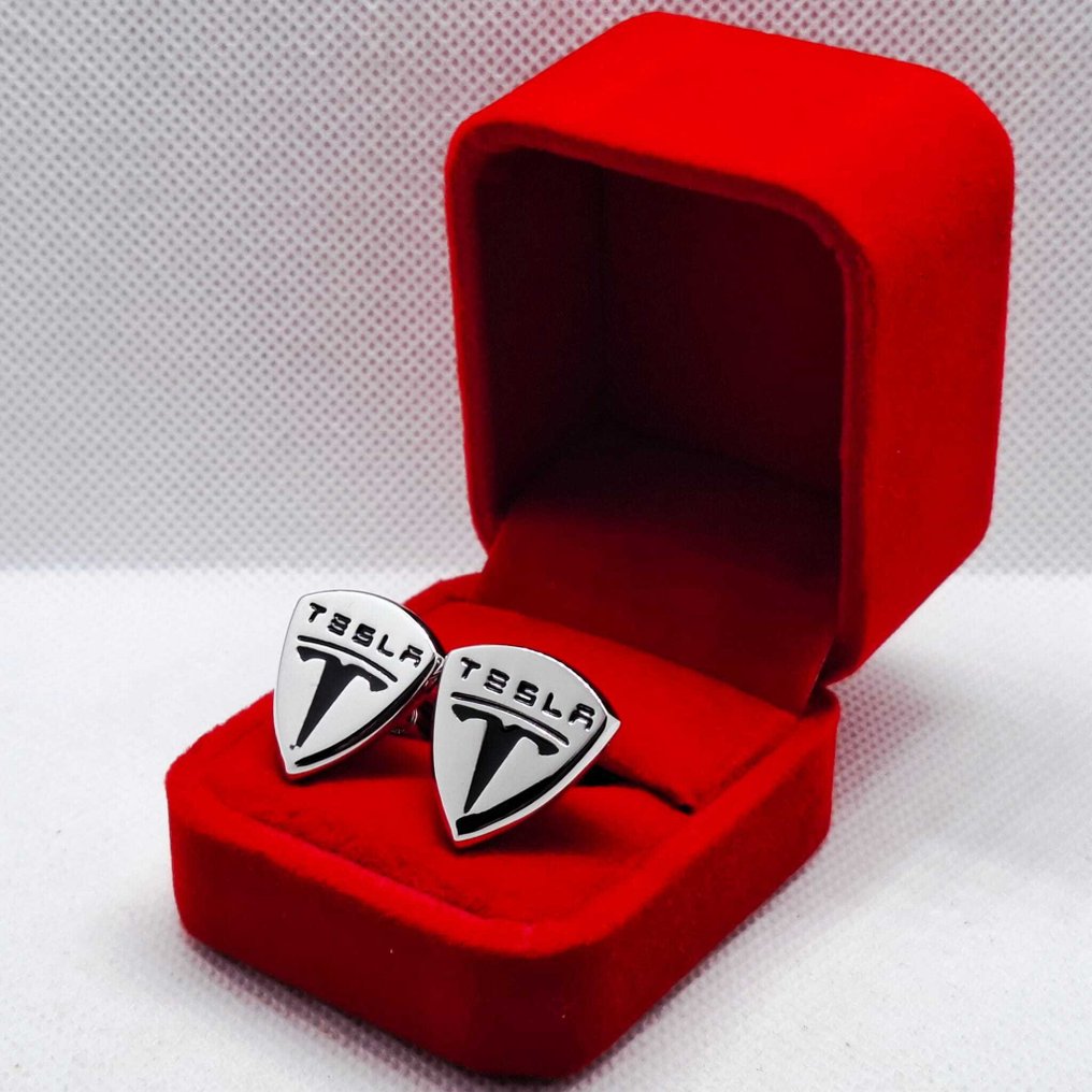 18K层压白金 - 袖扣 - Tesla #1.0