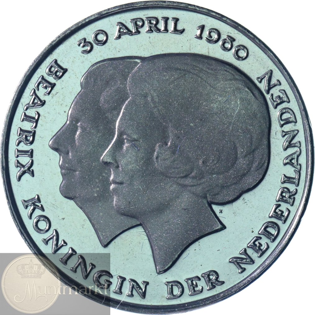 Netherlands. Juliana. Inhuldigingsset 1980 dubbele kop in verpakking 's Rijks Munt  (No reserve price) #3.2