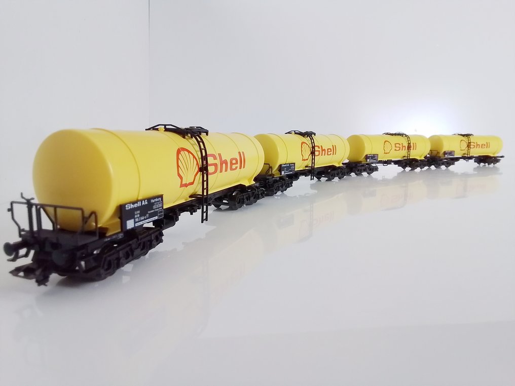 Märklin H0轨 - 4756 - 模型火车 (4) - 4 x 4-槽式锅炉车 "Shell" - DB #1.0