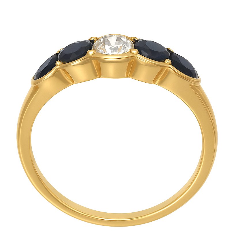 Ring - 18 kt Gelbgold -  0.52ct. tw. Saphir - Diamant #2.1