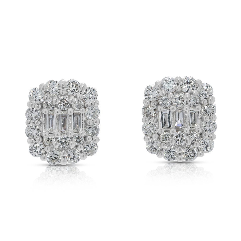 Drop fülbevaló - 18 kt. Fehér arany - 0.30ct. tw. Gyémánt (Természetes) - Gyémánt #1.0