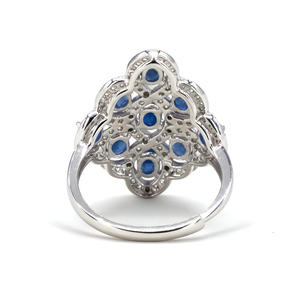 没有保留价 - 戒指 Gold-plated 蓝宝石 - 黄宝石 - 18kt 金镀 #4.3