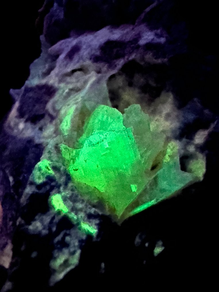 Enormous ARAGOSTRONZIANITE and superphosphorescent gypsum. Crystals on matrix - Height: 178 mm - Width: 111 mm- 2050 g - (1) #1.0