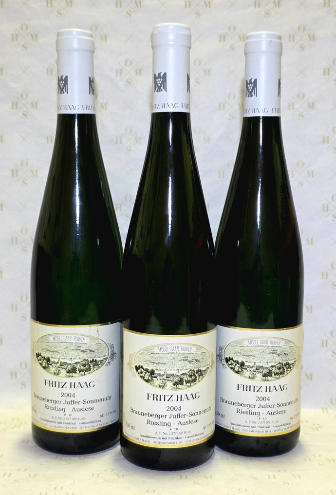 2004 Fritz Haag, Brauneberger Juffer Sonnenuhr, Legendary Fuder #10 - Μοζέλλας Auslese - 3 Bottles (0.75L) #1.0