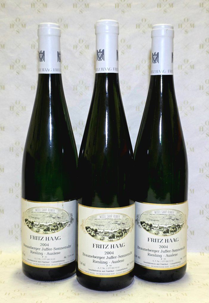 2004 Fritz Haag, Brauneberger Juffer Sonnenuhr, Legendary Fuder #10 - Μοζέλλας Auslese - 3 Bottles (0.75L) #1.0