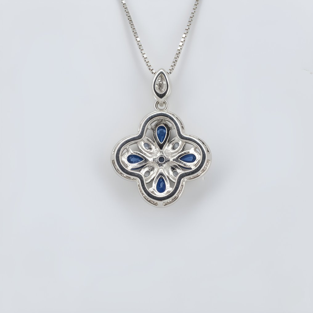 χωρίς τιμή ασφαλείας - Κολιέ Gold-plated Ζαφείρι - Τοπάζιο - Επενδυμένο με 18 καρατίων χρυσό. #3.2