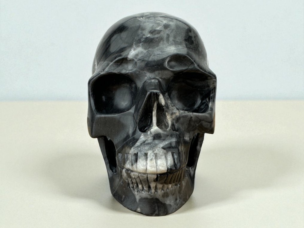 Gabbro Jasper " High Quality” Carved skull - Jasper - 9.5 cm - 8.5 cm - 12 cm -  (1) #1.0