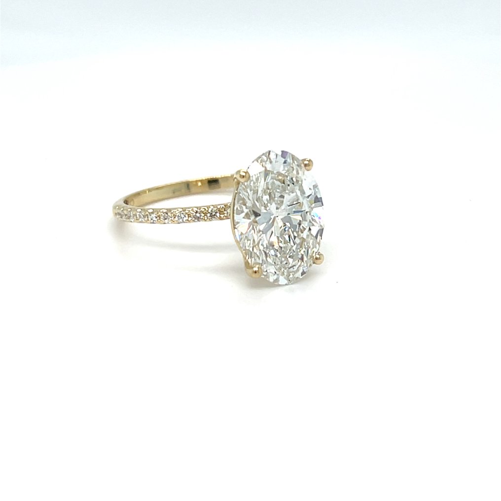 戒指 - 14 克拉 黃金 - 3.26ct. tw. 鉆石 (實驗室培育) - 鉆石 #2.1