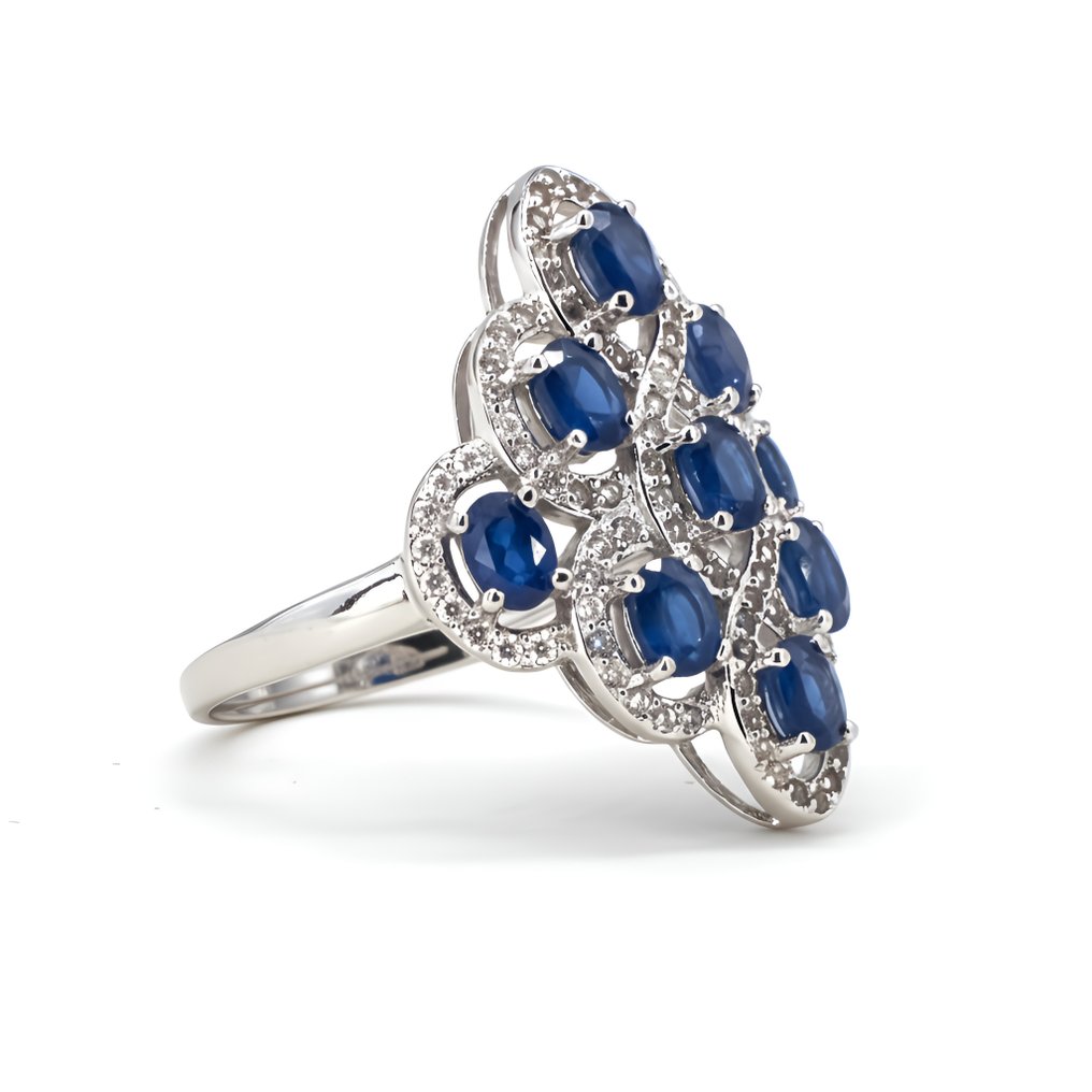 没有保留价 - 戒指 Gold-plated 蓝宝石 - 黄宝石 - 18kt 金镀 #1.0