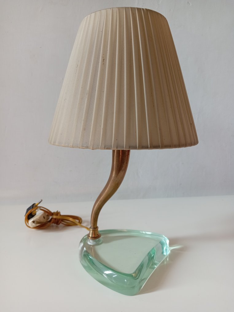 Emilio Lancia, (attr.) - Lampe de table - Verre, Laiton, Textile #2.1