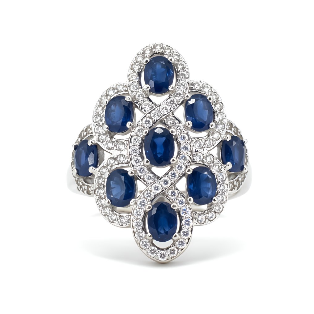 没有保留价 - 戒指 Gold-plated 蓝宝石 - 黄宝石 - 18kt 金镀 #1.0