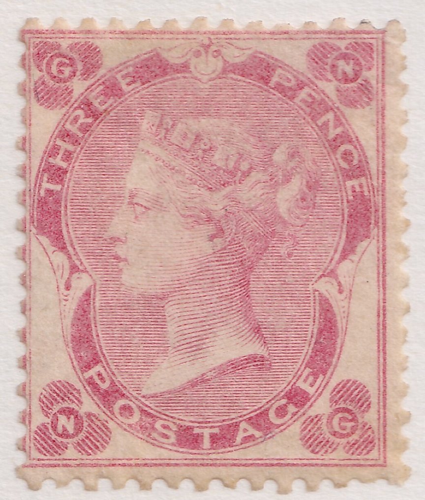 大不列顛 1862/1864 - 3D明亮的胭脂玫瑰 - YT 21 / SG 76 #1.0