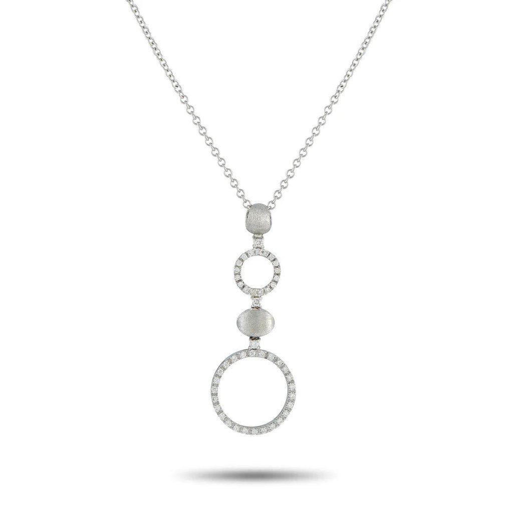 Nanis - Collier avec pendentif - 18 carats Collier en or blanc 18K avec diamant de 0,65 ct de Nanis, Or blanc - 0.65ct. tw. #2.1