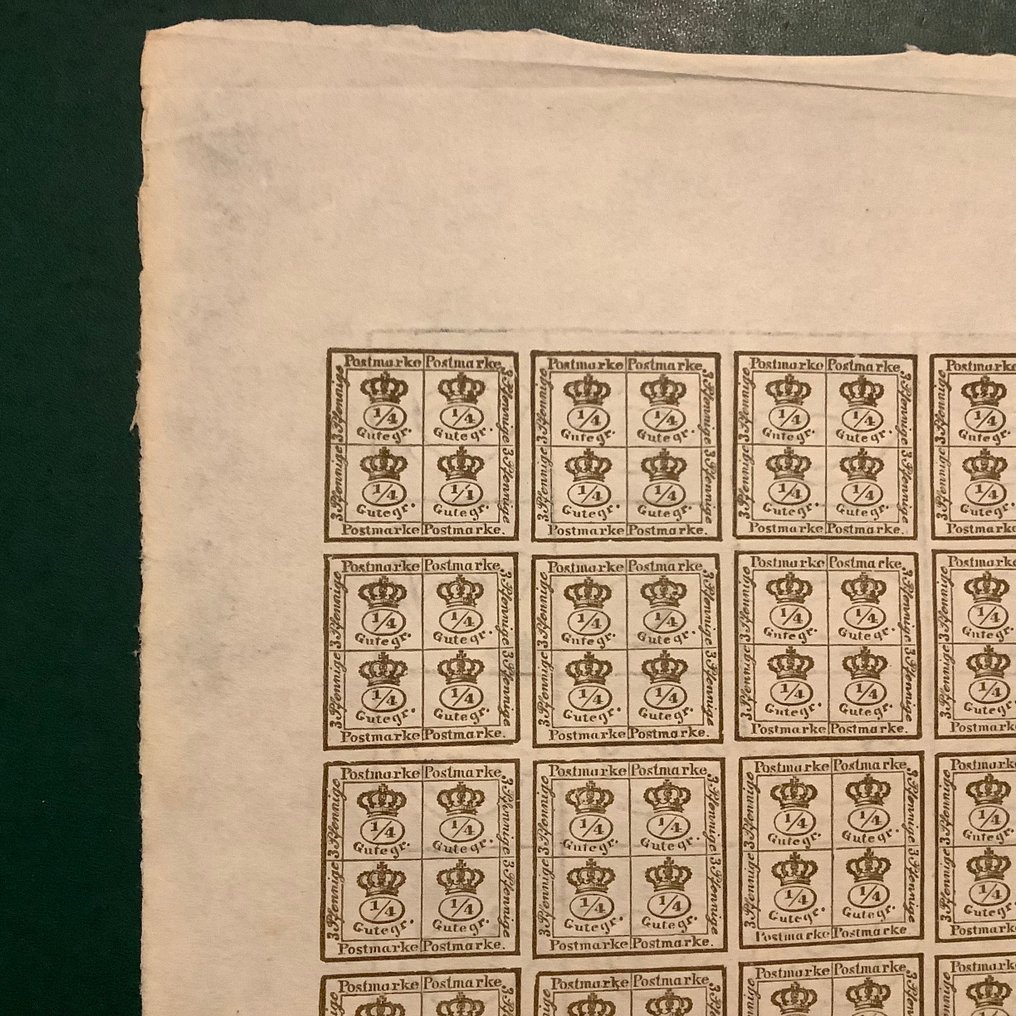 不倫瑞克 1857 - 半皮革盾牌，带有皮革边缘 - Michel I #3.2