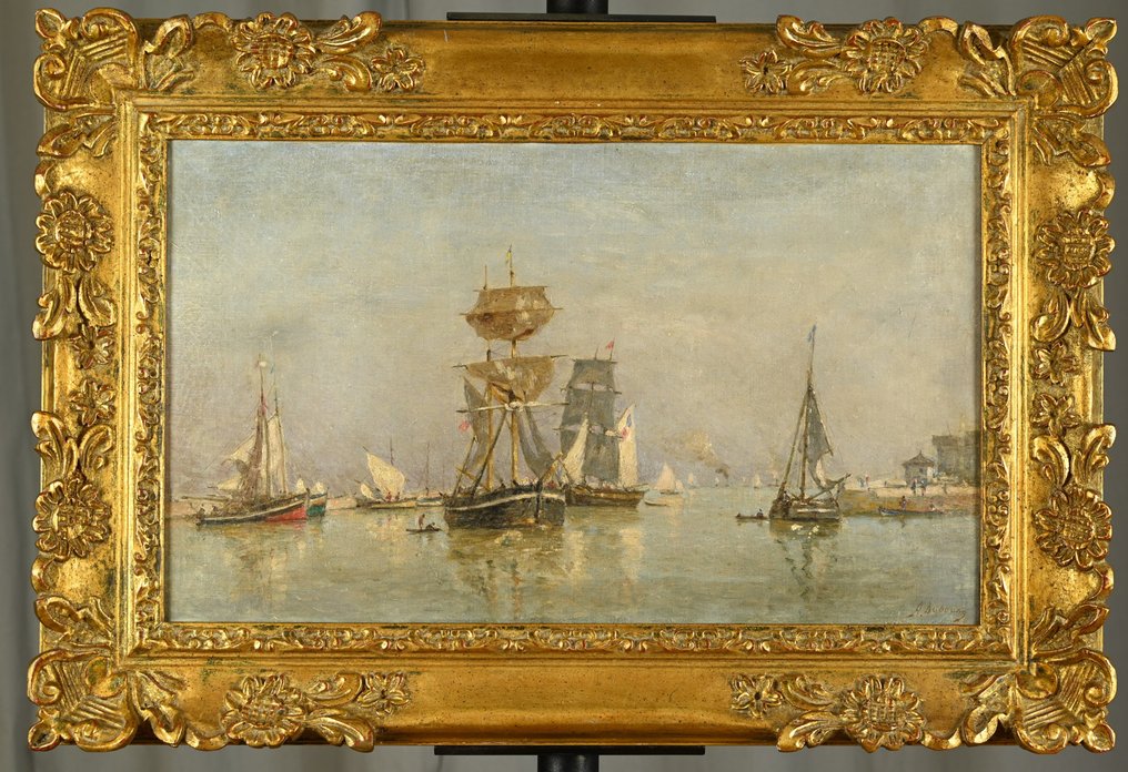 Louis-Alexandre Dubourg (1821-1891) - Voilier en rade d'Honfleur #1.0