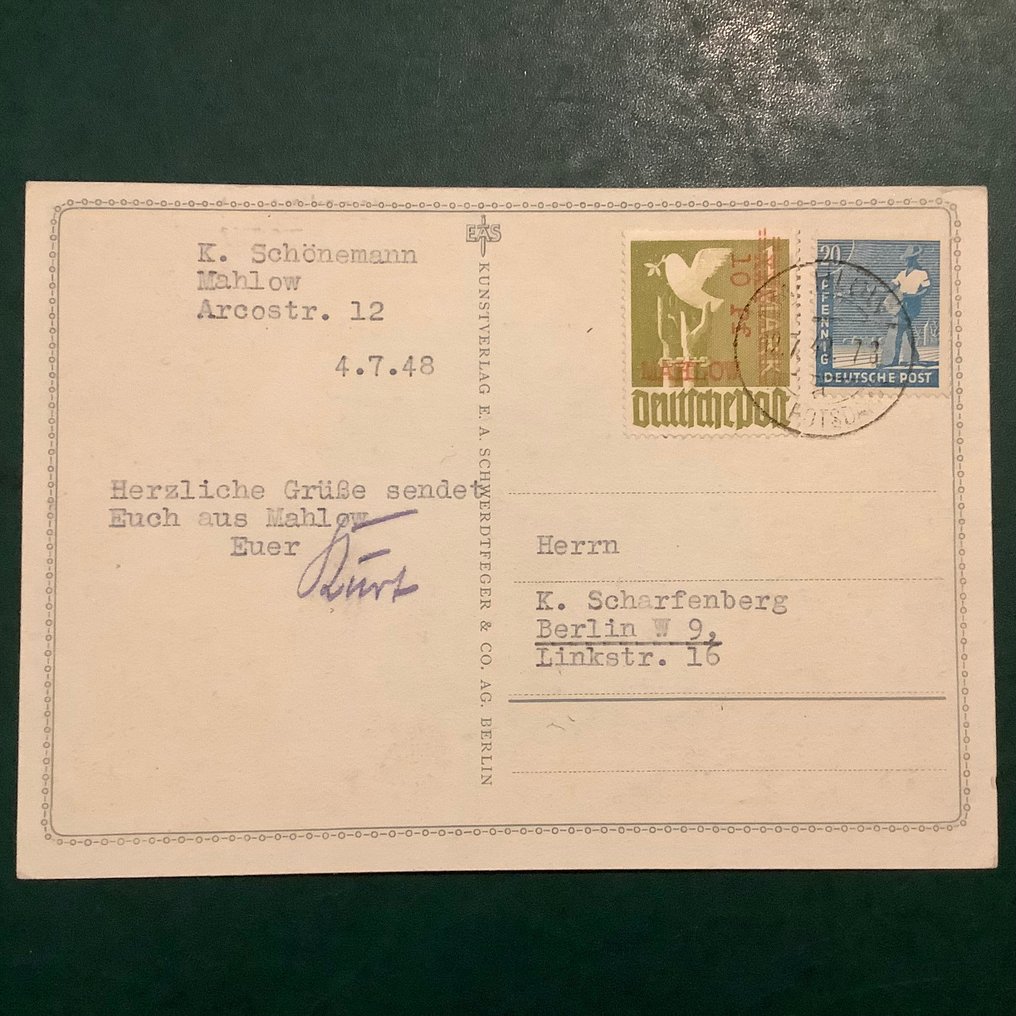 德国 - 本地邮政区 1948 - 米哈洛：在已使用的地图上的私人本地印刷 - Michel #1.0