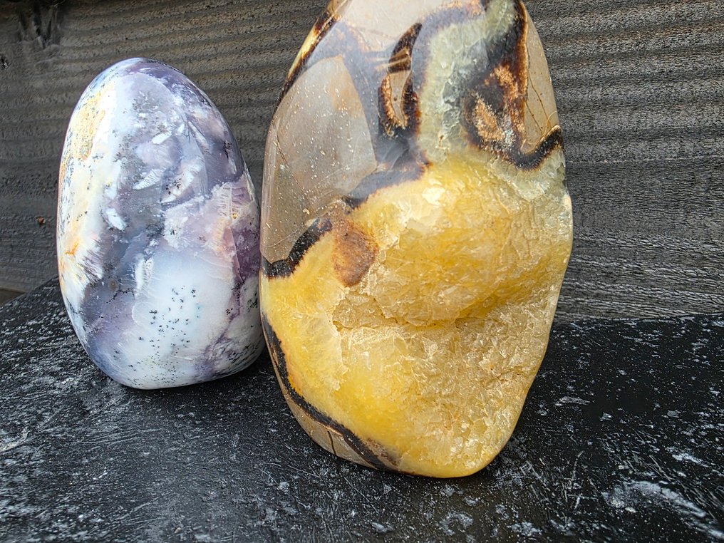 Opal Dendrite e Septaria Set a Forma Libera Madagascar - Altezza: 10.5 cm - Larghezza: 0 cm- 0.94 kg #4.3